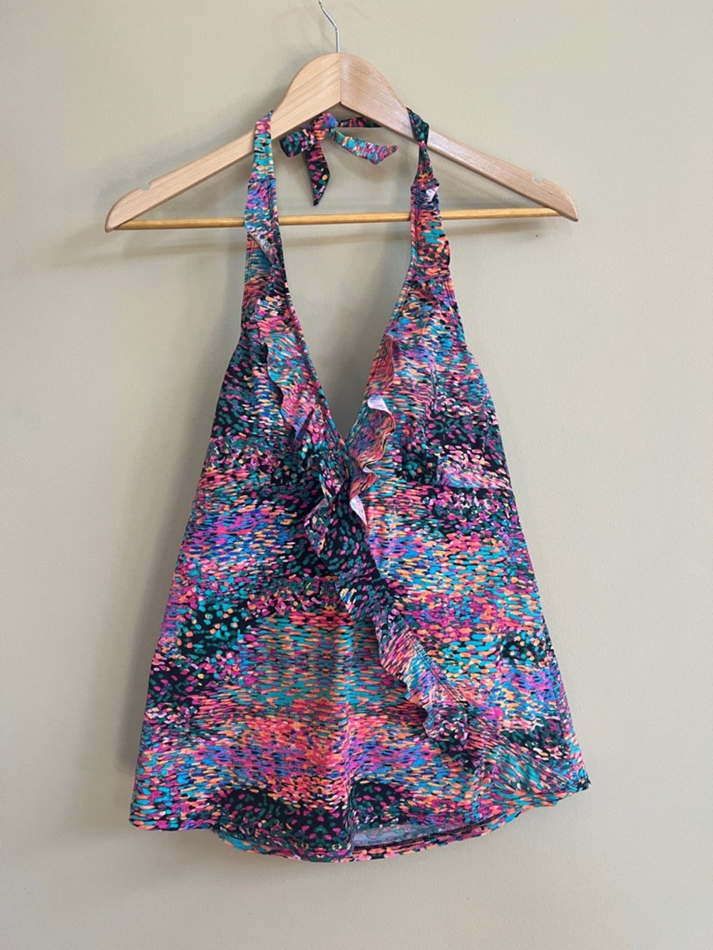 Love your ASSETS by Sara Blakey SPANX Multicolor Vibrant  Print Tankini Swim Top